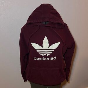 Awake Burgundy Pullover Hoodie with White Graphic